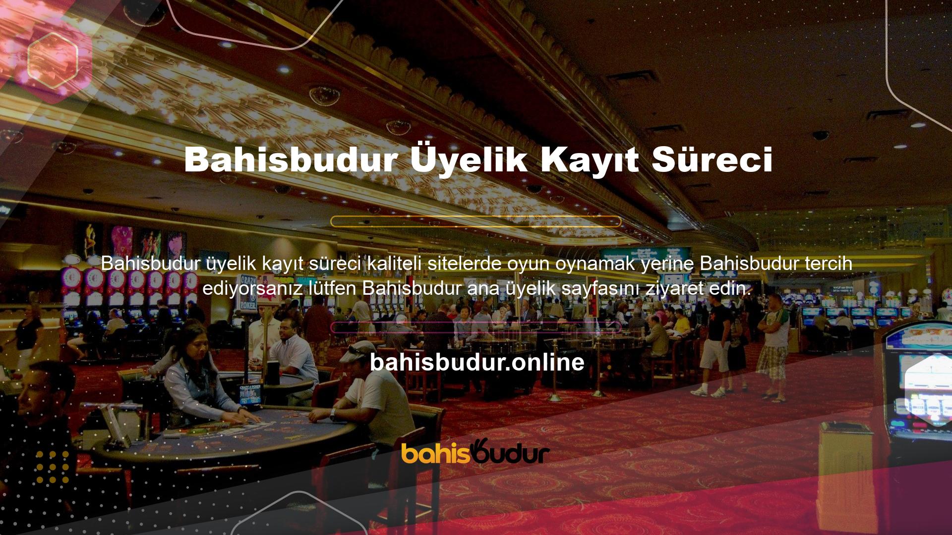 Ana sayfaya güncel web sitesi adresiyle erişen oyuncuların sağ üst köşedeki "Bahisbudur Üyelik Kaydı" butonuna tıklamaları gerekmektedir